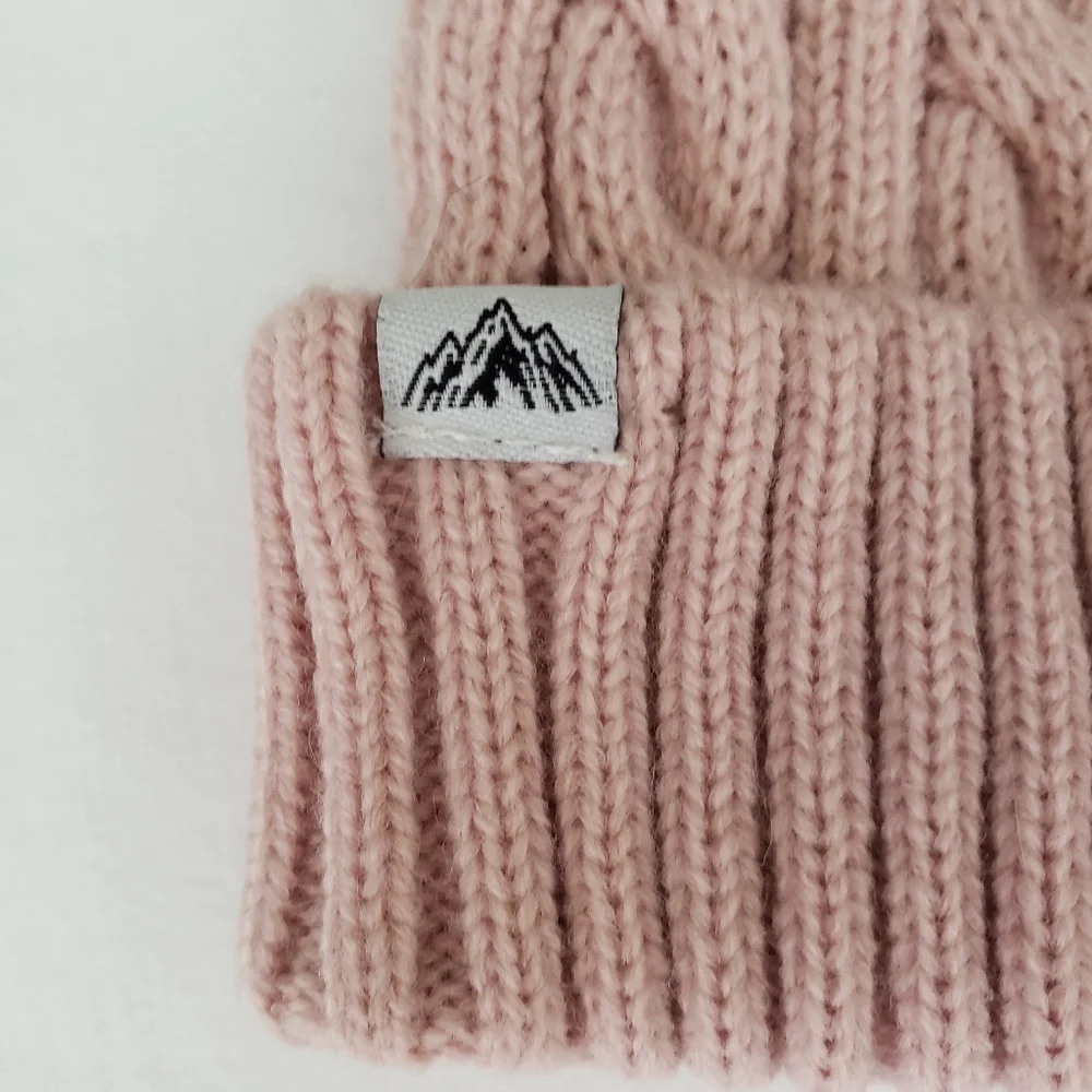 COTTON ON Poma Knit Beanie Pompom Hat Soft Pink New - Picture 6 of 6